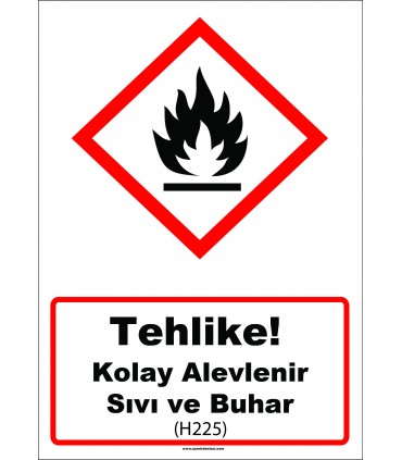 GHS 1023 - Tehlike, Kolay alevlenir sıvı ve buhar (H225)