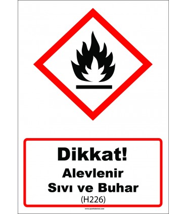 GHS 1024 - Dikkat, Alevlenir sıvı ve buhar (H226)