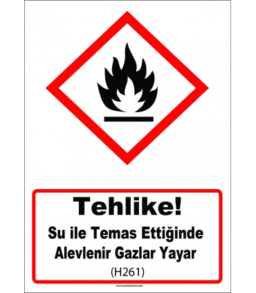 GHS 1035 - Tehlike, Su ile temas ettiğinde alevlenir gazlar yayar (H261)