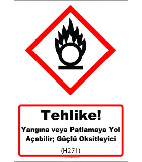 GHS 1036 - Tehlike, Yangına veya patlamaya yol açabilir, güçlü oksitleyici (H271)