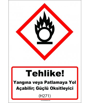 GHS 1036 - Tehlike, Yangına veya patlamaya yol açabilir, güçlü oksitleyici (H271)