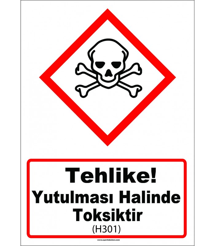 GHS 1040 - Tehlike, Yutulması halinde toksiktir (H301)