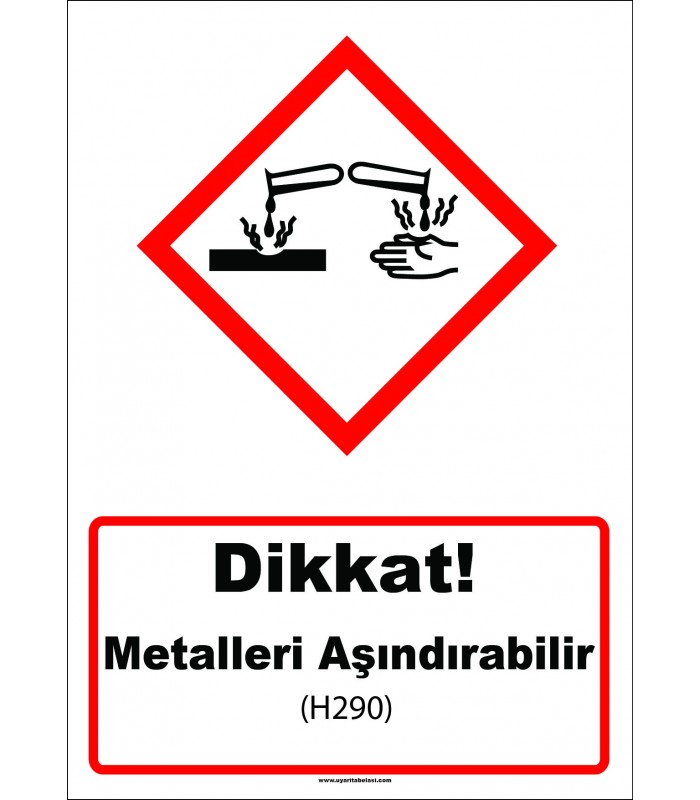 GHS 1042 - Dikkat, metalleri aşındırabilir (H290)