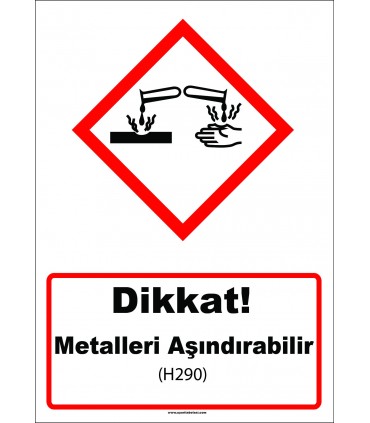 GHS 1042 - Dikkat, metalleri aşındırabilir (H290)