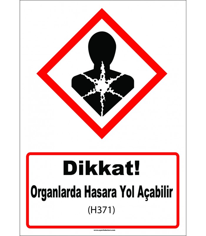GHS 1053 - Dikkat, Organlarda hasara yol açabilir (H371) 
