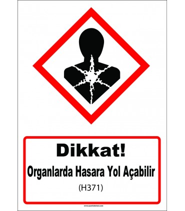 GHS 1053 - Dikkat, Organlarda hasara yol açabilir (H371) 
