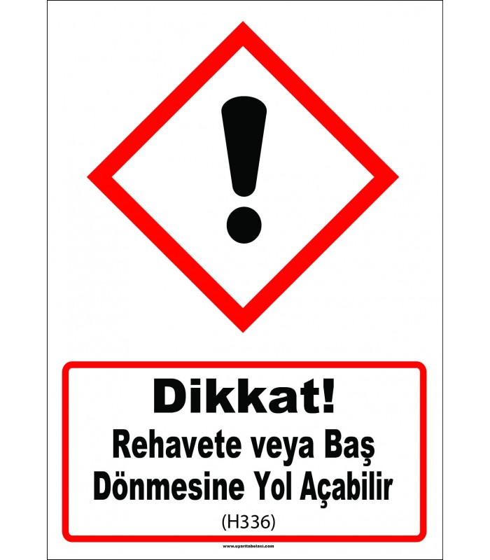 GHS 1055 - Dikkat, Rehavete ve baş dönmesine yol açabilir (H336) 