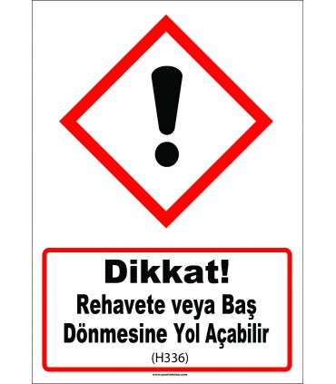 GHS 1055 - Dikkat, Rehavete ve baş dönmesine yol açabilir (H336)