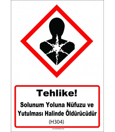 GHS 1058 - Tehlike, Solunum yoluna nüfuzu ve yutulması halinde öldürücüdür (H304)