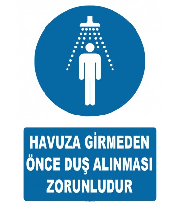 AT 1275 -  Havuza Girmeden Önce Duş Alınması Zorunludur