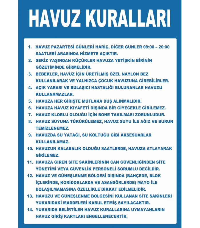 AT 1279 -  Havuz Kuralları