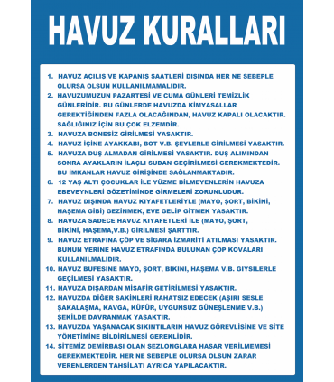 AT 1280 -  Havuz Kuralları