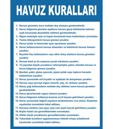 AT 1281 -  Havuz Kuralları