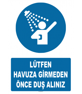 AT 1282 -  Lütfen Havuza Girmeden Önce Duş Alınız