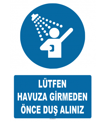 AT 1282 -  Lütfen Havuza Girmeden Önce Duş Alınız