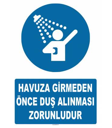 AT 1283 -  Havuza Girmeden Önce Duş Alınması Zorunludur