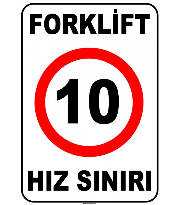 AT 1425 - Forklift Kapalı Alan Hız Sınırı, 10 km/saat