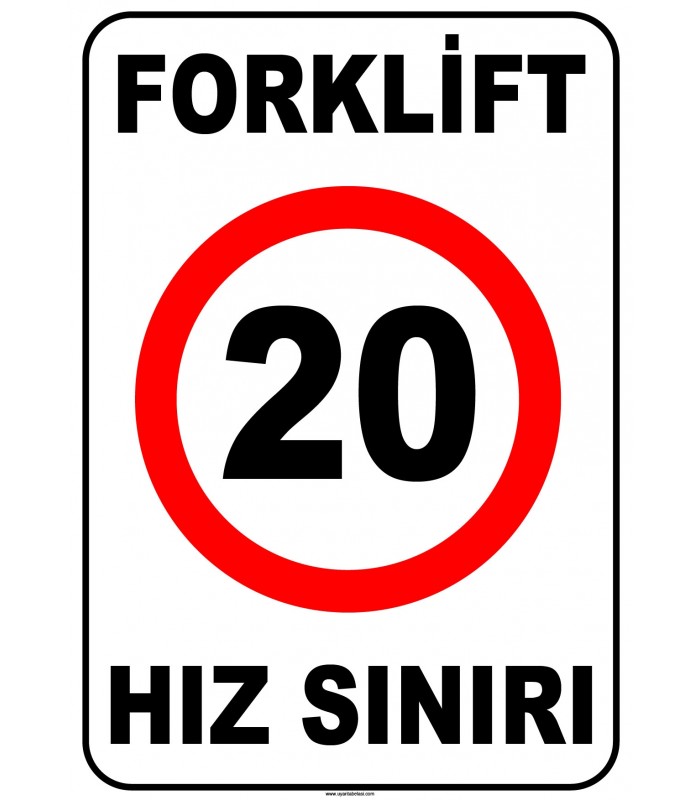 AT 1426 - Forklift Açık Alan Hız Sınırı, 20 km/saat