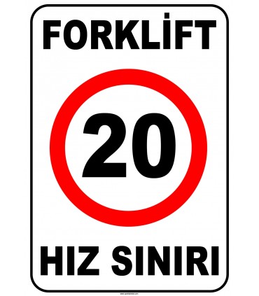 AT 1426 - Forklift Açık Alan Hız Sınırı, 20 km/saat