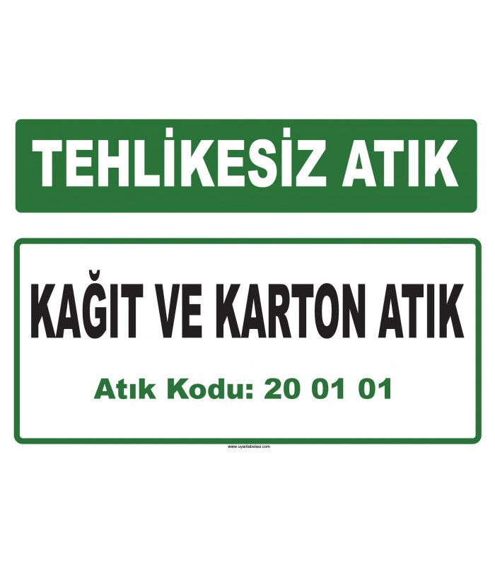 A 200101-1 - Kağıt ve Karton Atık
