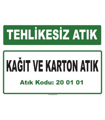 A 200101-1 - Kağıt ve Karton Atık