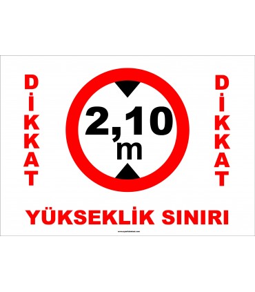 YT 7060 - Dikkat, yükseklik sınırı 2,10 m