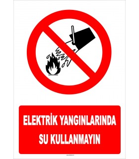YT 7108 - Elektrik yangınlarında su kullanmayın