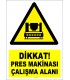 YT7124 - Dikkat pres makinası çalışma alanı