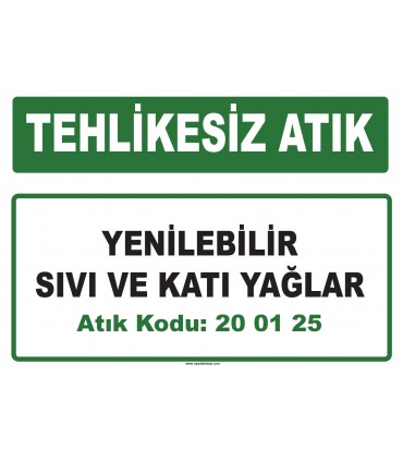 A200125 - Yenilebilir sıvı ve katı yağlar