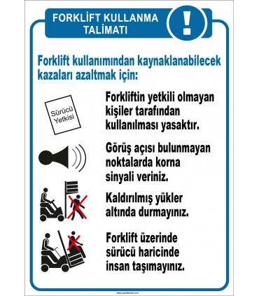 YT7168 - Forklift kullanma talimatı