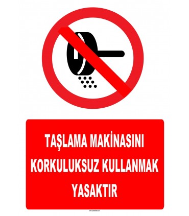 YT7228 - Taşlama makinasını korkuluksuz kullanmak yasaktır