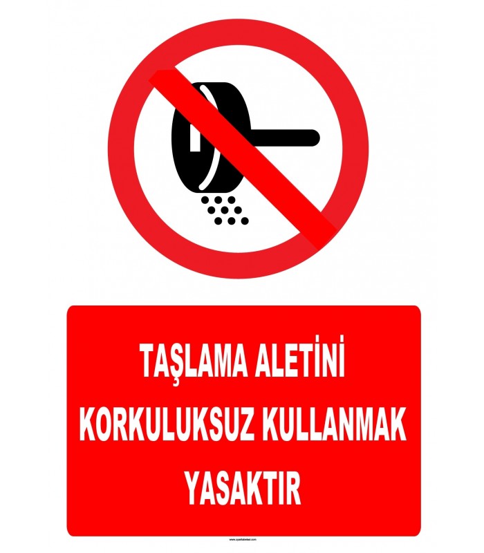 YT7229 - Taşlama aletini korkuluksuz kullanmak yasaktır