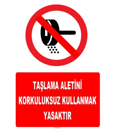 YT7229 - Taşlama aletini korkuluksuz kullanmak yasaktır