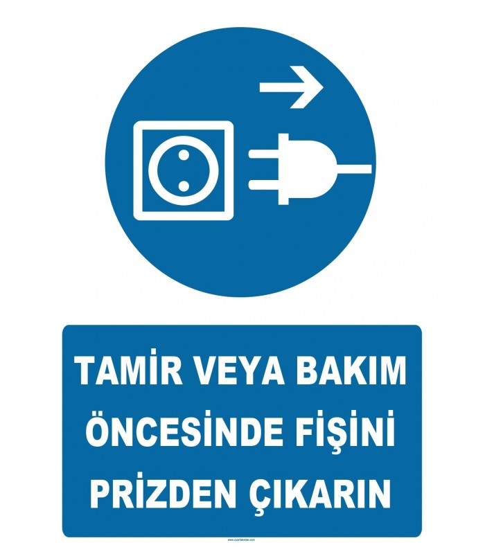 YT7278 - Tamir veya bakım öncesinde fişini prizden çıkarın