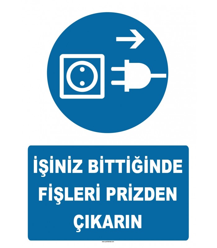 YT7273 - İşiniz bittiğinde fişleri prizden çıkarın