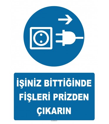 YT7273 - İşiniz bittiğinde fişleri prizden çıkarın