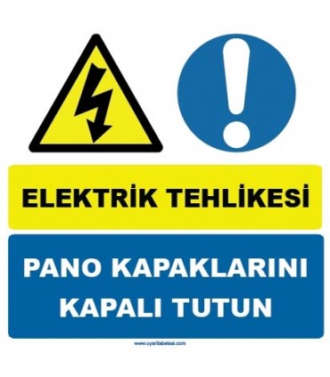 YT7289 - Elektrik tehlikesi, pano kapaklarını kapalı tutun