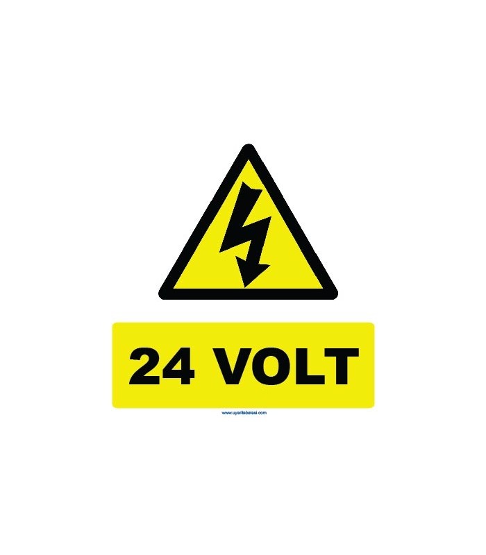 YT7285 - Elektrik tehlikesi 24 volt işareti levhası/etiketi