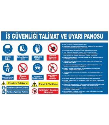 YT7046 - İş güvenliği talimat ve uyarı panosu levhası