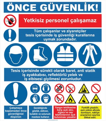 YT7376 - Önce güvenlik panosu levhası