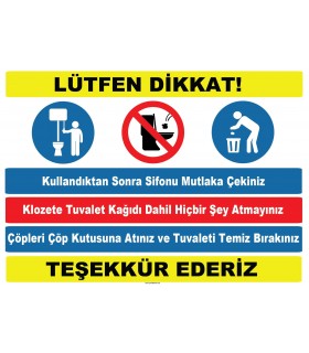 YT7404 - Tuvalet kuralları levhası