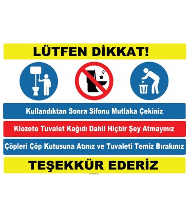 YT7404 - Tuvalet kuralları levhası