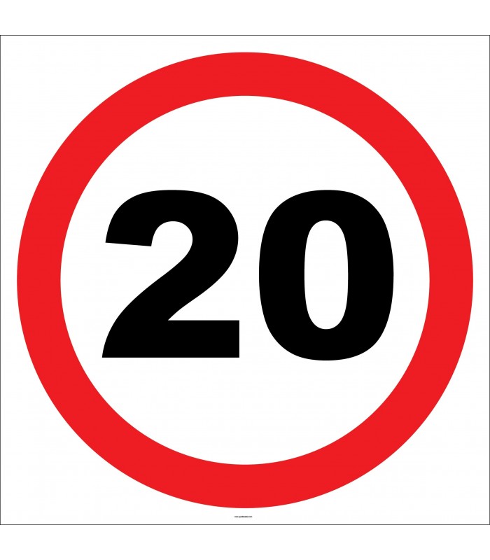 YT7413 - Forklift Transpalet 20 km hız sınırı levhası