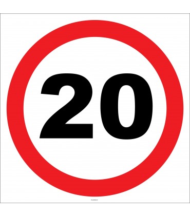 YT7413 - Forklift Transpalet 20 km hız sınırı levhası