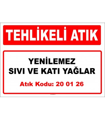 A200126-2 - Yenilemez sıvı ve katı yağlar