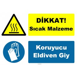 YT-7458 - Dikkat sıcak malzeme, koruyucu eldiven giy