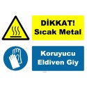 YT-7459 - Dikkat sıcak metal, koruyucu eldiven giy