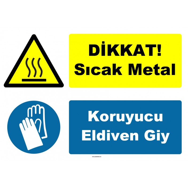 YT-7459 - Dikkat sıcak metal, koruyucu eldiven giy