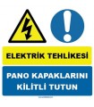 YT7481 - Elektrik tehlikesi, pano kapaklarını kilitli tutun