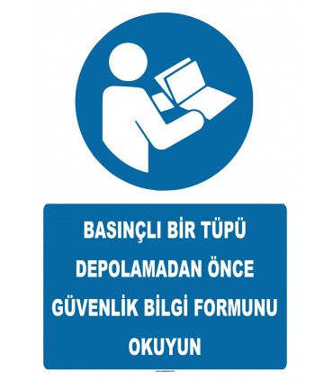 YT7536 - Basınçı Bir Tüpü Depolamadan Önce Güvenlik Bilgi Formunu Okuyun